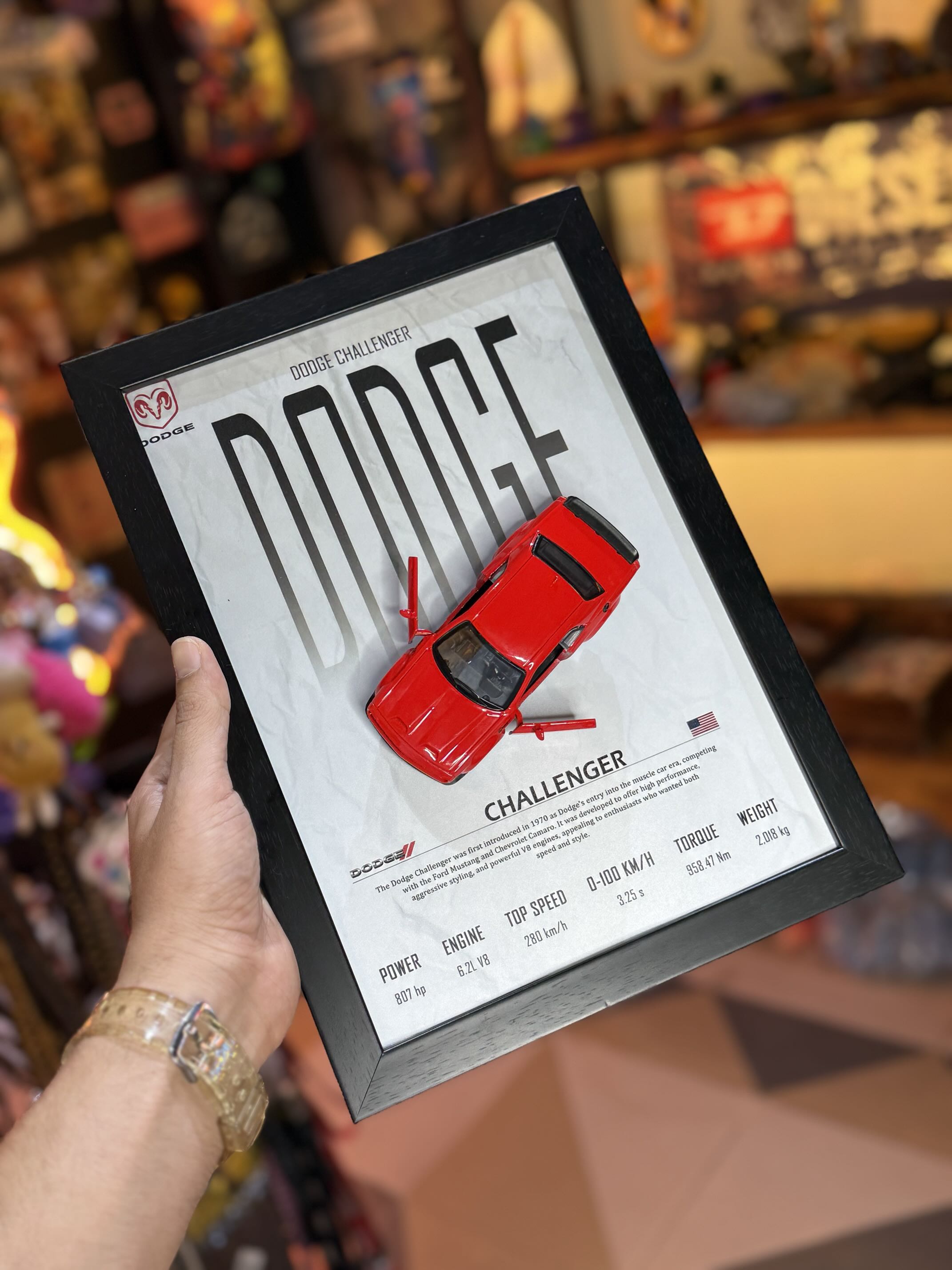 خرید تابلو سه‌بعدی ماشین دوج چلنجر (Dodge Challenger) | ماکت سه‌بعدی دیواری A4
