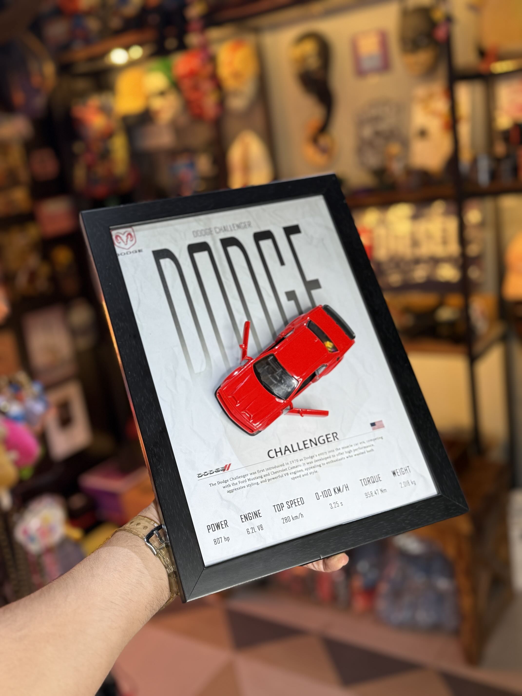 خرید تابلو سه‌بعدی ماشین دوج چلنجر (Dodge Challenger) | ماکت سه‌بعدی دیواری A4